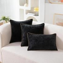 Prabangus aksominis pagalvės užvalkalas 40x60 45x45 50x80 cm dydžio Dekoratyvinis dekoratyvinis pagalvės užvalkalas Minkštas užvalkalas sofai lovai kambario dekoravimui 50x50cm juoda