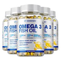 Xemenry Omega-3 žuvų taukai 4080 mg minkštos kapsulės 120 vnt. — EPA DHA, jūrų šaltinis, kasdienė gerovė 120*5