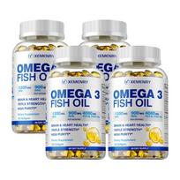 Xemenry Omega-3 žuvų taukai 4080 mg minkštos kapsulės 120 vnt. — EPA DHA, jūrų šaltinis, kasdienė gerovė 120*4