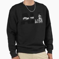 Unisex Cotton Sweater Pullover Hoodie Printed Sweater Muhammad Ali Pullover Sweatshirt Casual Long Sleeve Sweatshirt XL (70-75kg) juoda