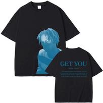 Daniel Caesar Get You Marškinėliai Vyrams Moterims Hip Hop Mada Pop Muzika Grafinis Marškinėlis Unisex Vintažinis Skalbtas Medvilnės Trumpomis Rankovėmis Per didelis Y2K Retro Streetwear S blue