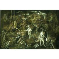 Leonora Carrington Vintge Wall Art Painting Abstract Canvas Poster Prints Home Bedroom Living Room Decoration Gift Poster 21X30CMNo Framed black