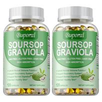 Buporai - 1000mg Soursop Extract - Immune System, Respiratory System, and Digestive Health 120*2