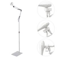 Hands   Hair Dryer Holder 360 Degree Rotation Height   Blow Dryer Stand Holder for Home Salon Use white