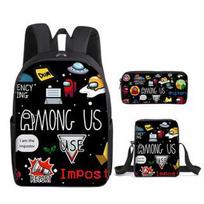 Among Us Mokyklinė Kuprinė Trys Dalys Žaidimas Mokyklinis Kuprinė Maišelis Pieštukinė Kosmoso Vilkolakis pencil case