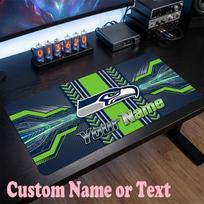 Seattle Seahawks Customized Name Text Mouse Pad, Large Desk Mouse Mat Personalized Home Office Present 30cmx60cm gray