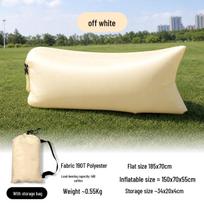 Ultra-light Inflatable Camping Sofa - Portable Air Bed for Outdoor Use, Perfect for Lazy Days and Music Festivals beveik baltos spalvos