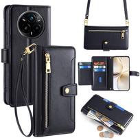 Realme 14 Pro 5G Flip Case, Wallet Zipper Pocket, Black