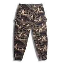\7xl 6xl 5xl karinės maskuojamosios kelnės vyrams laisvos medvilninės armijos kelnės hiphopo krovininės maskuojamosios kelnės vyrams 6XL juoda