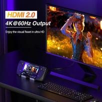Qhou dokstotis Usb C, 6-in-1 dokstotis su maitinimo šaltiniu, Hdmi 2.0, 4k@60 Hz, Gigabit Ethernet, 3 Usb dokstotis, suderinamas su Valve Steam Deck, Tv