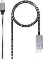 Monkey Ladder usb-c į displayport konverterio kabelis, juodas, 1.8 m