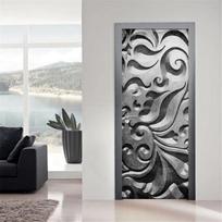 3D tapetai ant sienos Juodos spalvos vinilo durų apdaila Namų durys Gėlė Moteris Reljefas Mandala Deur Lipdukai Autocollant Porte 40x120cm