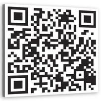 Drobės spausdinimo QR kodas 60x60 juoda/balta