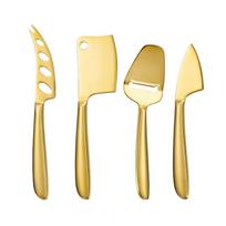 Vakarų kepyklos duonos ir sviesto peilis nerūdijančio plieno sūrio grandiklis Sūrio tarkas peilis Daugiafunkcis aštrus peilis sviesto kvadratinis peilis 4PCS auksas