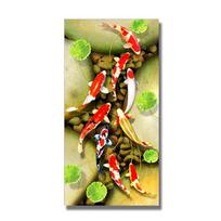 Koi Fish Feng Shui Carp Lotoso tvenkinio drobės tapyba Šiuolaikiniai plakatai ir spaudiniai Sienų paveikslas gyvenamojo kambario namų dekoravimui Cuadros 40x80cm