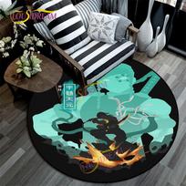 „Demon Slayer“ kilimėlis, 3D spausdintas animacinių filmų grindys, apvalus kilimėlis, skirtas vaikų kambario kėdėms, namų dekoravimui, plaunamas kilimas. 80cm