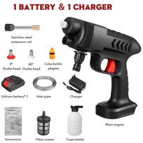 3000W 100bar belaidis aukšto slėgio automobilių plovimo pistoletas 50000mah putų generatorius vandens pistoleto purškiamas valiklis Makita 18V akumuliatoriui 1*Battery black
