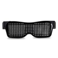 Programėlių valdymas „Bluetooth Led Party“ akiniai Individualizuotos kalbos USB įkrovimas Mirksintys šviečiantys akiniai Kalėdiniai koncertiniai akiniai nuo saulės App Control balta