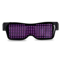 Programėlių valdymas „Bluetooth Led Party“ akiniai Individualizuotos kalbos USB įkrovimas Mirksintys šviečiantys akiniai Kalėdiniai koncertiniai akiniai nuo saulės App Control rožinė
