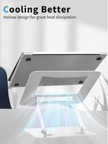 Soundance Nešiojamojo kompiuterio stovas su stabiliu sunkiu pagrindu, reguliuojamo aukščio daugia kampis, ergonomiškas metalinis pakėlėjas, sulankstomas pakėlimas, suderinamas su 10–15,6 colių kompiuteriu, sidabrinis