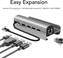 Įkroviklis nešiojamam kompiuteriui Dokas, skirtas steam deck rog ally, 6 viename dokas su pd, hdmi 4k 60hz, 3 usb 3.0, rj45 gigabit ethernet prievadas