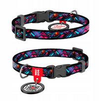 Katinų antkaklis WAUDOG iš nailono su QR pakabuku, 20–30 cm, Infinite Worlds