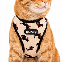 Šunų ir kačių petnešos 4Funky Guard Comfort XS, spaudimo nekeliančios, su taksų raštu