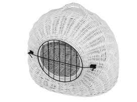 Gyvūnų transportavimo narvas WICKER KENNEL, baltas