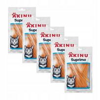 Katės skanėstai Akinu SUPRIMO su lašiša ir menke, mini juostelės, 50 g, 5 vnt.