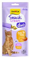 Kačių užkandis GimCat Snack Cream Duo, vištiena su moliūgu, 6 x 15 g