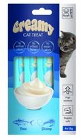 Kreminis kačių skanėstas M Pets, tunas ir krevetės, 4 x 15 g