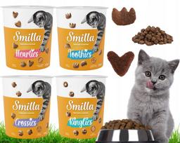 Skanėstų rinkinys katėms SET Smilla, 4 rūšys, 125 g – kailio, vitaminų, burnos higienai