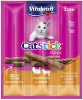 Katės skanėstai VITAKRAFT Cat Stick Mini, kalakutiena ir ėriena, 3 vnt.