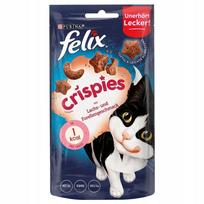 Kačių skanėstai FELIX Crispies su lašiša ir upėtakiu, 3 x 45 g