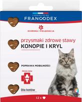 Katėms skanėstai sąnarių sveikatai su krilių ir kanapių aliejumi FRANCODEX, 12 vnt.