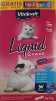 Skysti lašišos skanėstai katėms VITAKRAFT LIQUID SNACK, 6 x 15 g su pagaliuku