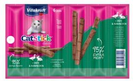 Katėms skanėstai Vitakraft Cat Stick su antiena ir triušiena, 6 vnt., 36 g