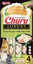 Katinų kreminis skanėstas Inaba Churu Luxury su tunu ir druska, 4 x 14 g