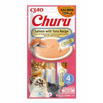 Katinų užkandis INABA CHURU su lašiša ir tunu, 4 x 14 g (56 g)