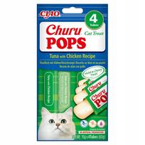 Katinų skanėstai Inaba Churu Pops, tunas ir vištiena, 4 x 15 g