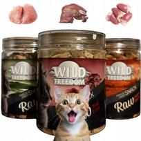 Šaltyje džiovintos katės skanėstai Wild Freedom RAW, 3 skoniai, 140 g, 100% mėsa