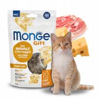 Katėms skirtas skanėstas Monge Gift, traškus, su kiauliena ir sūriu, be grūdų, 60 g
