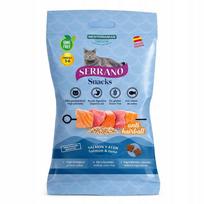 Katinų užkandžiai nuo plaukų kamuoliukų su lašiša SERRANO, 50 g