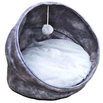 Katės guolis TUNEL, minkštas, sulankstomas, 45 cm, pilkas