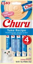 Kreminis katės skanėstas INABA Churu su tunu, 4 x 14 g