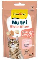 Katėms skirtos GimCat Nutri BIOTIN Bites odos ir kailio priežiūros pagalvėlės, 40 g