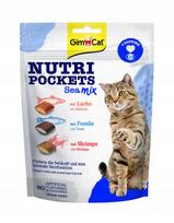 Katinų skanėstai GimCat Nutri Pockets Sea Mix su lašiša, upėtakiu ir krevetėmis, 150 g