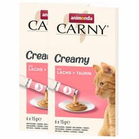 Kreminė katės pasta Animonda Carny su lašiša ir taurinu, 12 x 15 g