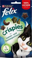 Traškūs kačių skanėstai FELIX Crispies su ėriena ir daržovėmis, 45 g