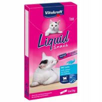Skystas kačių skanėstas Vitakraft su lašiša, 6 x 15 g